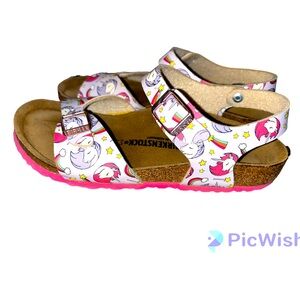 Birkenstock Pink Unicorn Rio Sandals Girls 34/3-3.5